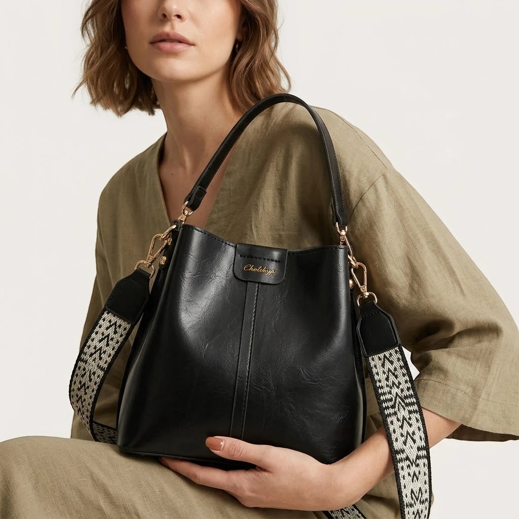 Sac seau similicuir lustré
