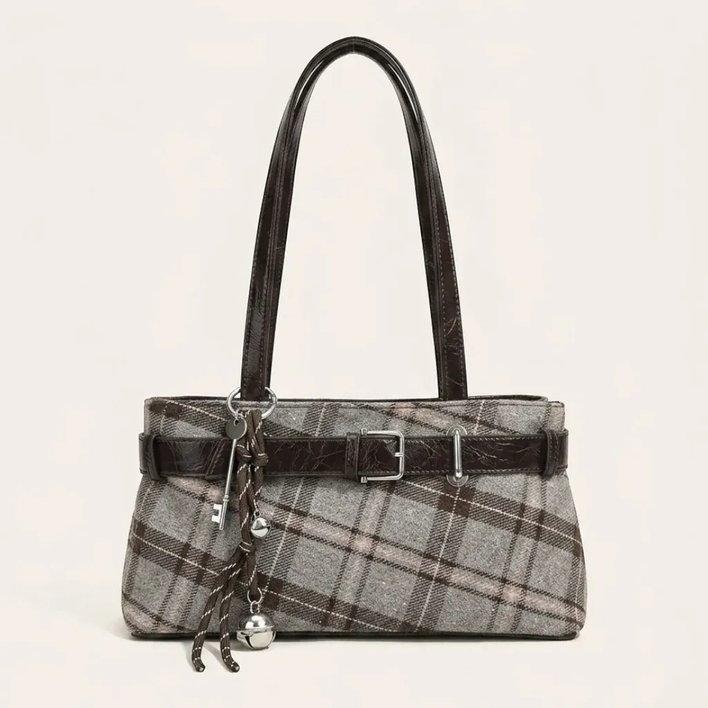Sac épaule carreaux vintage