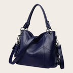 Sac a main patchwork cuir vegan Bleu