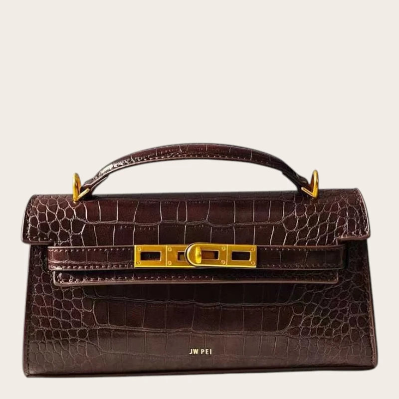 Sac bandoulière large crocodile