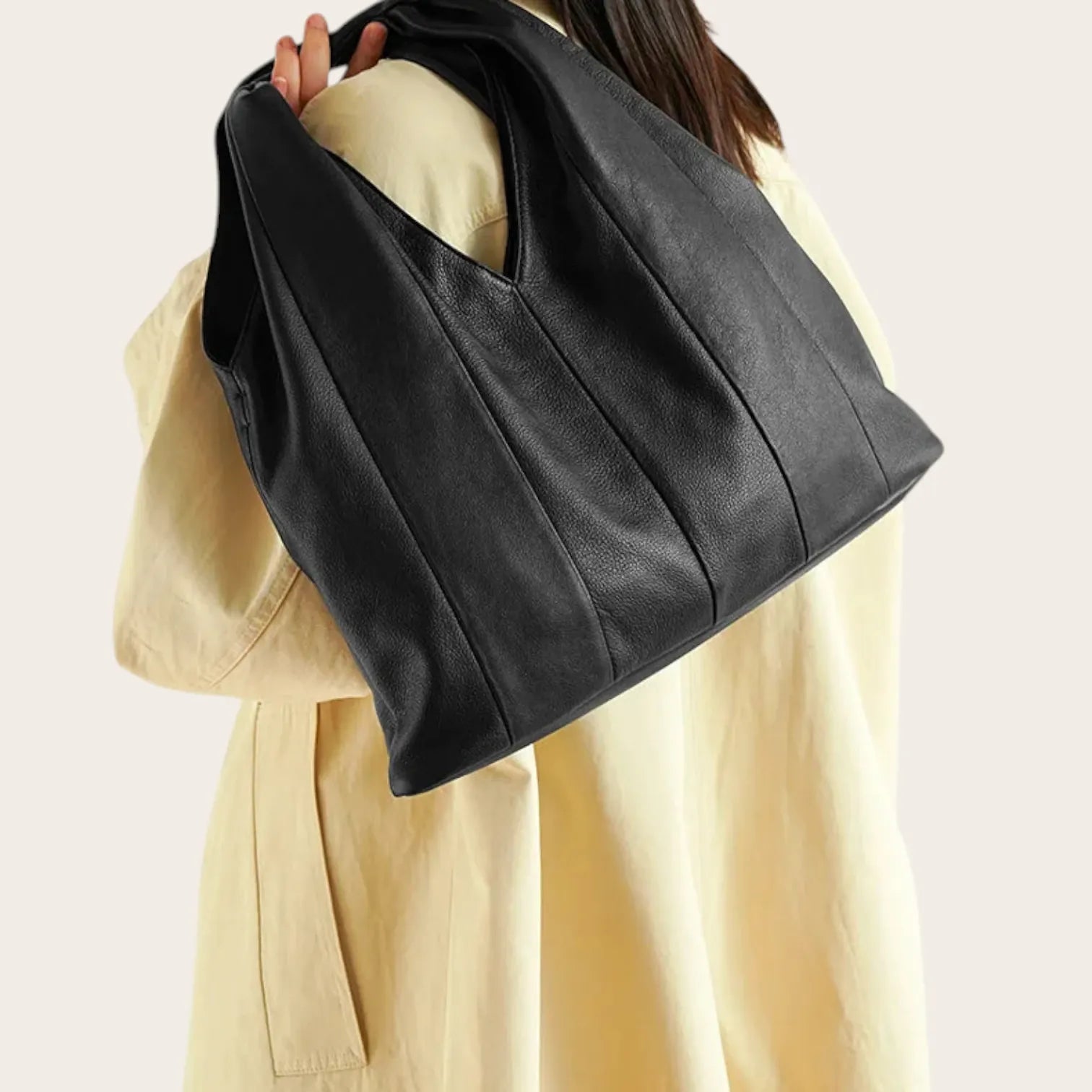 Sac hobo sellerie cuir Noir