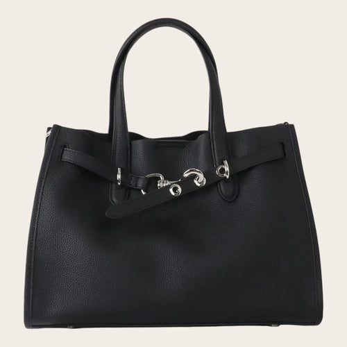 Petit sac cabas en cuir grainé