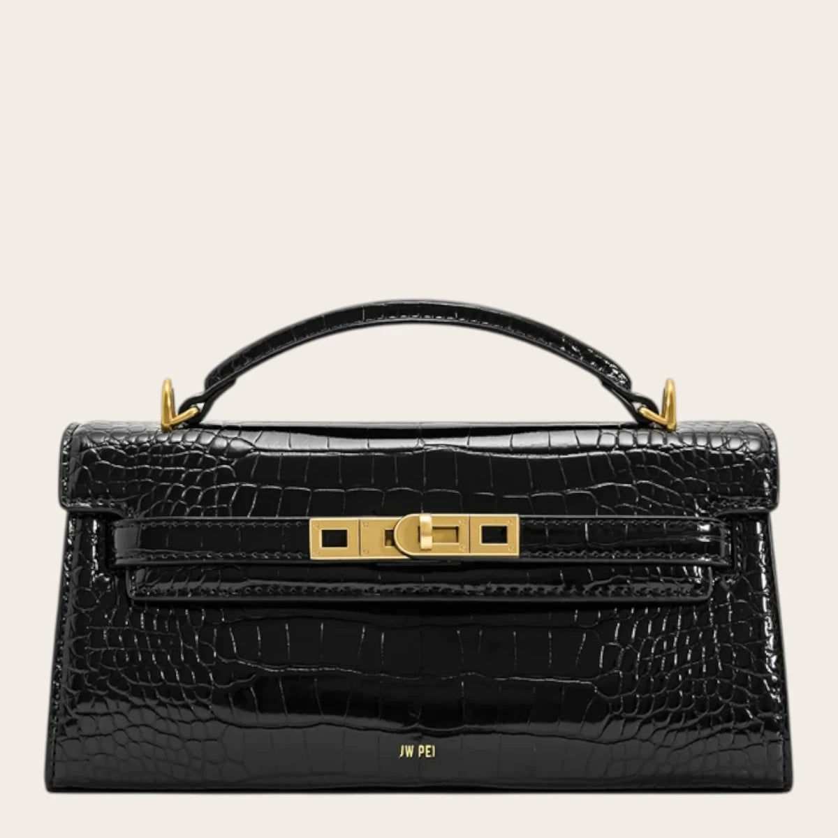 Sac bandoulière large crocodile
