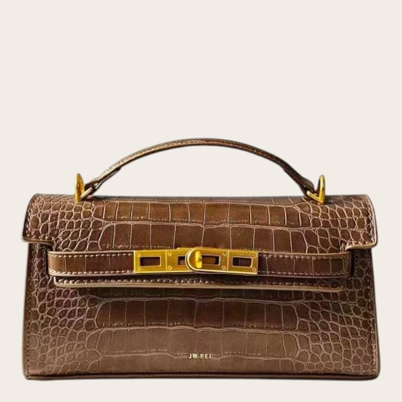 Sac bandoulière large crocodile