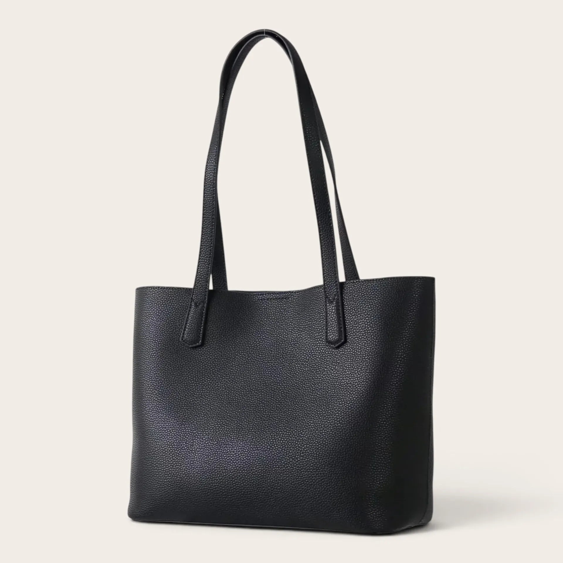 Cabas classique en cuir Noir