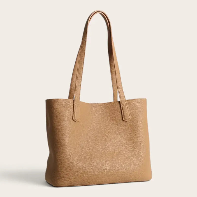 Cabas classique en cuir Camel