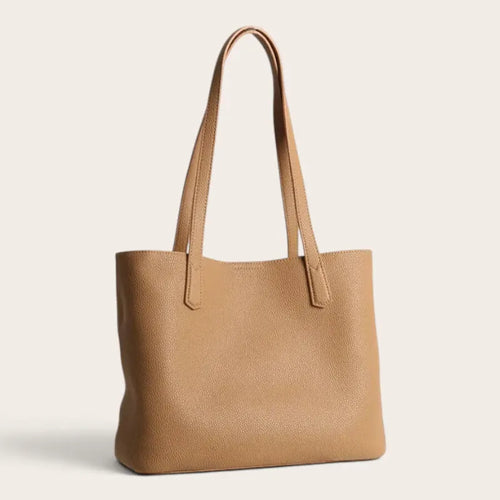 Cabas classique en cuir Camel