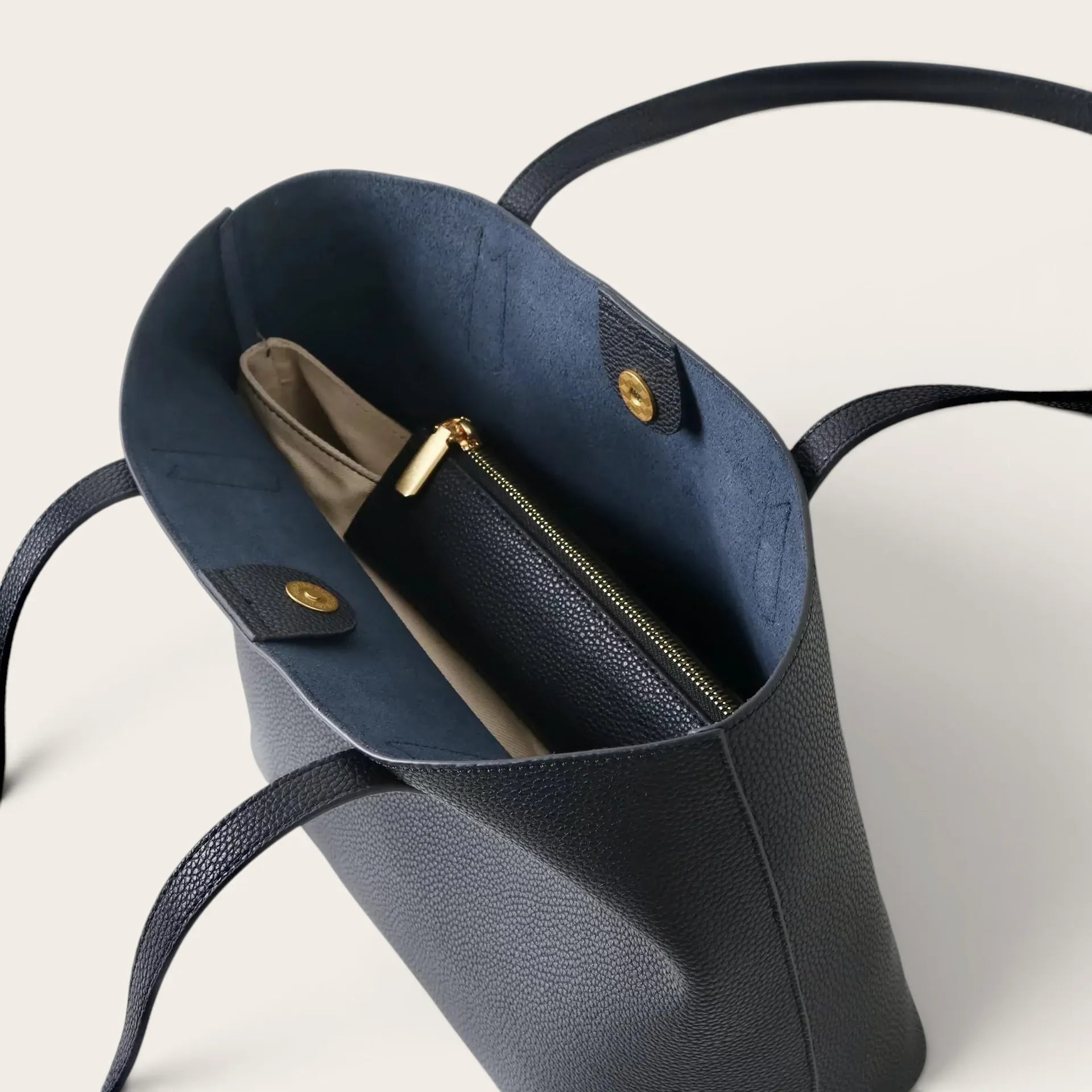 Cabas classique en cuir Noir