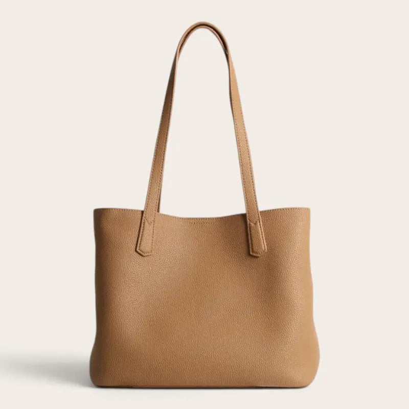 Cabas classique en cuir Camel