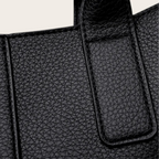 Grand sac a main en cuir grainé Noir