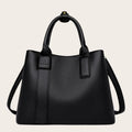Grand sac a main en cuir grainé Noir