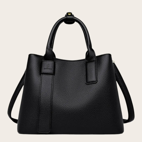 Grand sac a main en cuir grainé Noir