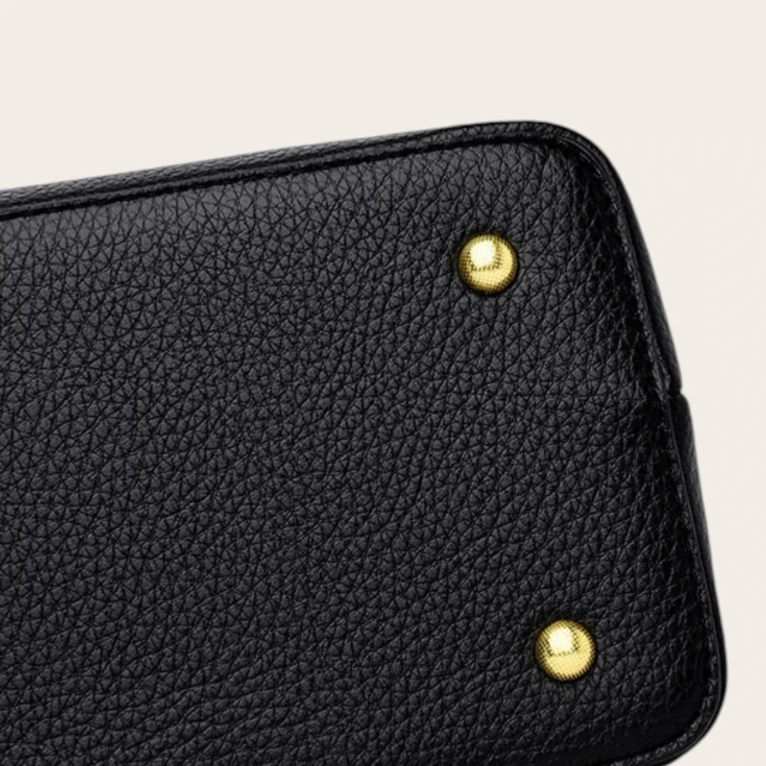 Grand sac a main en cuir grainé Noir
