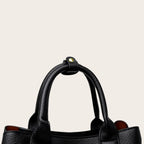 Grand sac a main en cuir grainé Noir