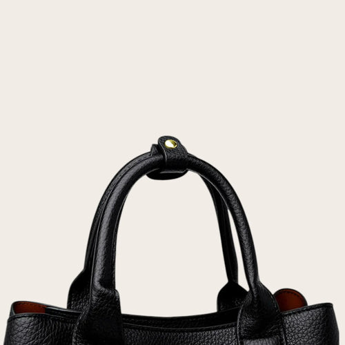 Grand sac a main en cuir grainé Noir