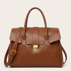 Grand sac bandoulière cartable en cuir Marron