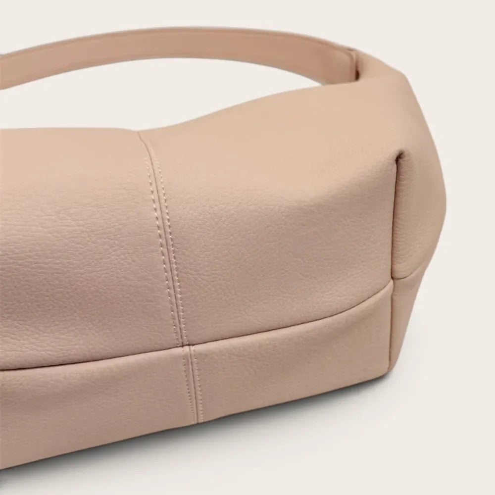 Grand sac hobo cuir vegan souple zippé Rose