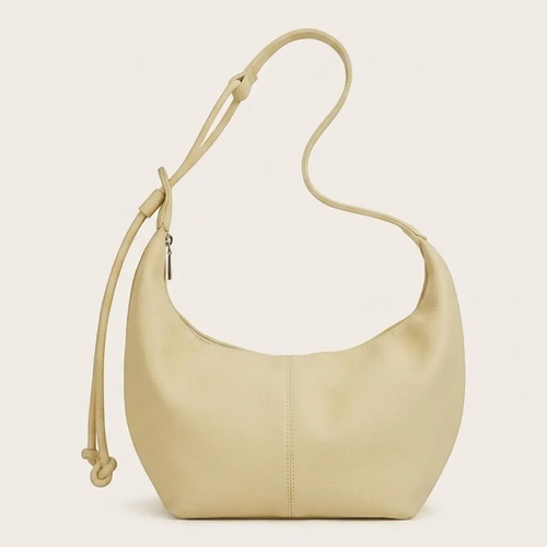 Grand sac hobo cuir vegan souple zippé Jaune