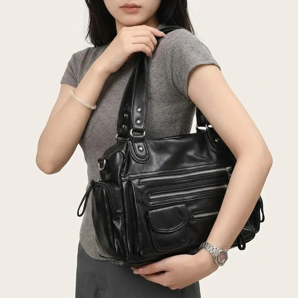 Grand sac multi-zips rock noir
