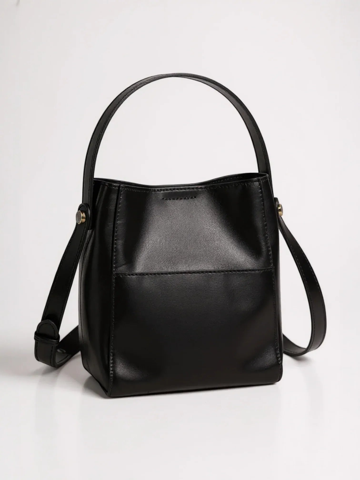 Grand sac seau cuir Noir