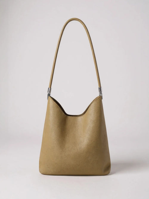 Grand sac seau en daim Khaki