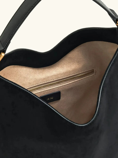 Grand sac seau en suédine Noir