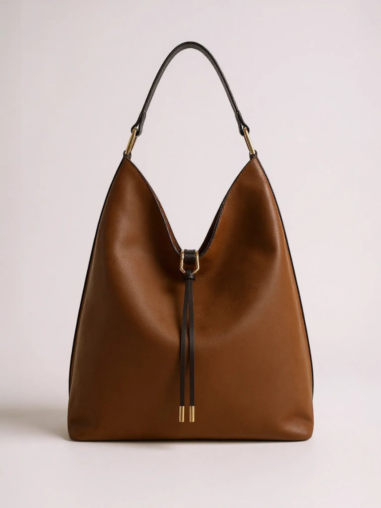 Grand sac seau en suédine Marron