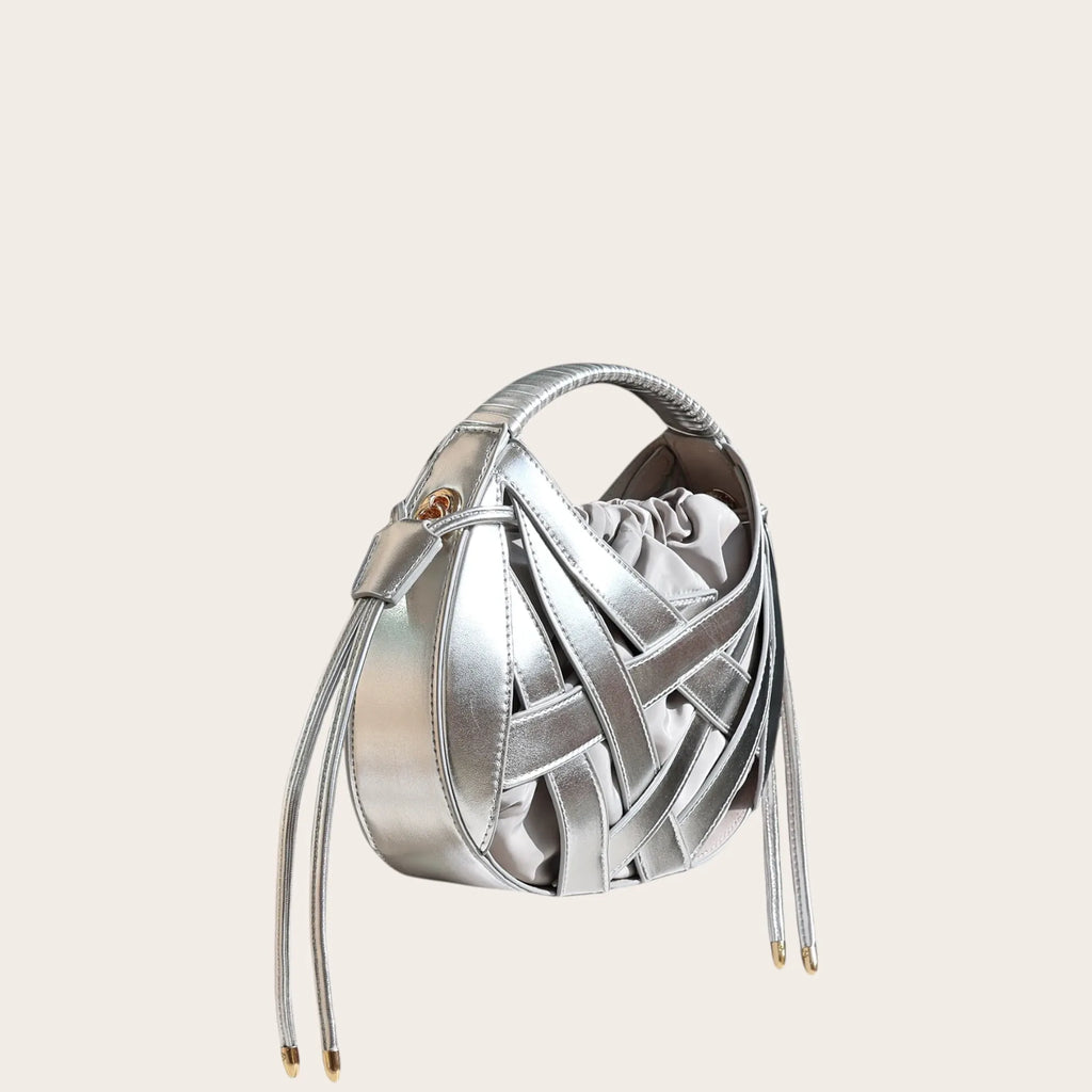 Mini sac tressé cage argent