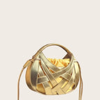 Mini sac tressé cage doré Or