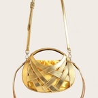 Mini sac tressé cage doré Or