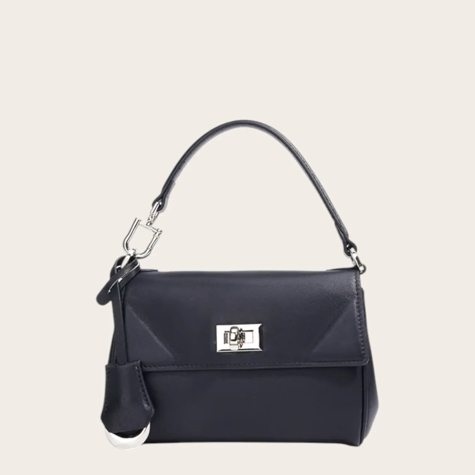 Petit sac a main carré en cuir