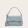 Petit sac a main carré en cuir Bleu Ciel