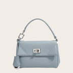 Petit sac a main carré en cuir Bleu Ciel