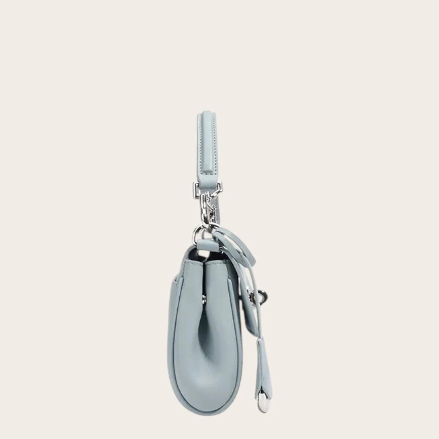 Petit sac a main carré en cuir Bleu Ciel