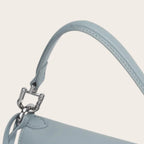 Petit sac a main carré en cuir Bleu Ciel