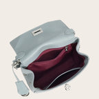 Petit sac a main carré en cuir Bleu Ciel