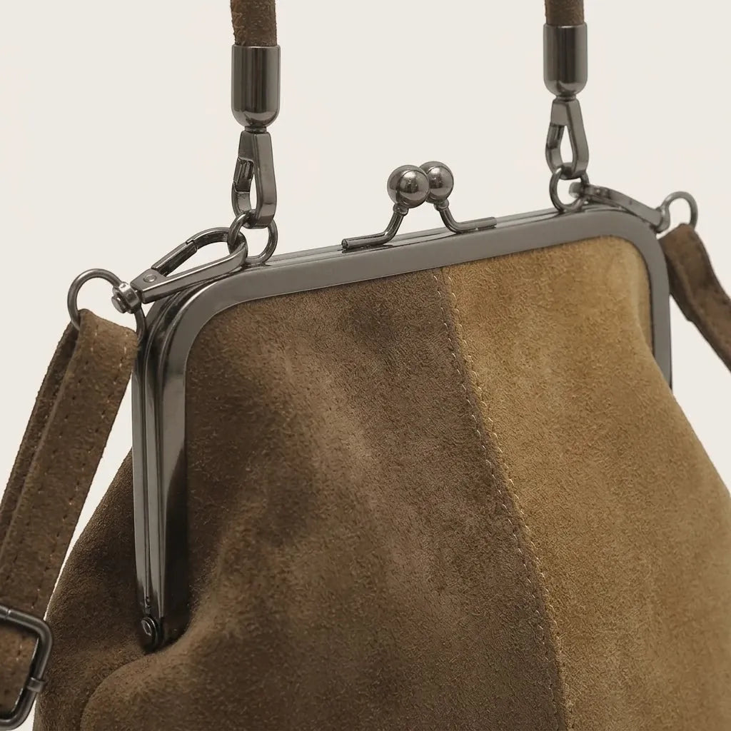 Petit sac à main clipsable bicolore Marron & Camel