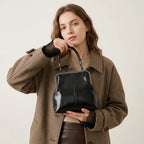 Petit sac à main clipsable en cuir vegan Noir