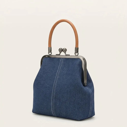 Petit sac à main clipsable en jeans Bleu marine