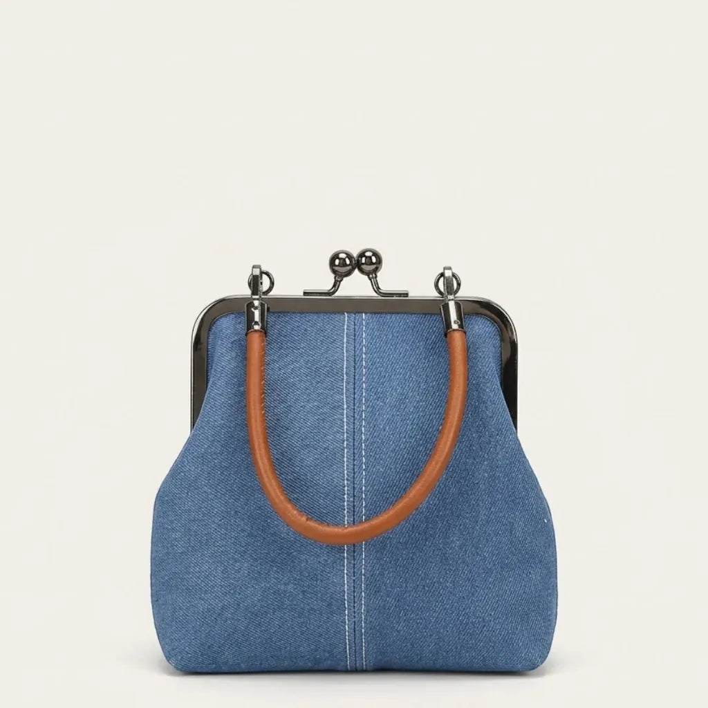 Petit sac à main clipsable en jeans Bleu ciel
