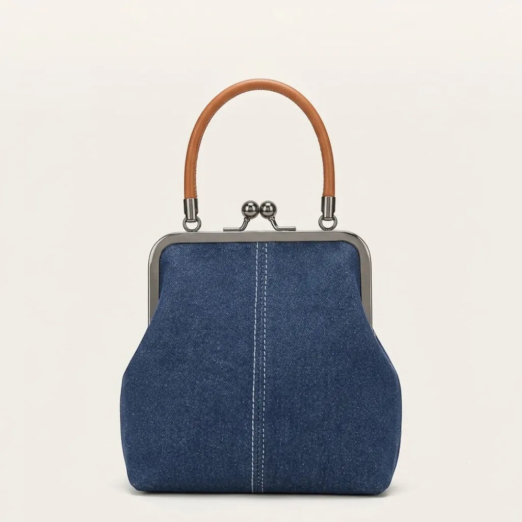 Petit sac à main clipsable en jeans Bleu marine