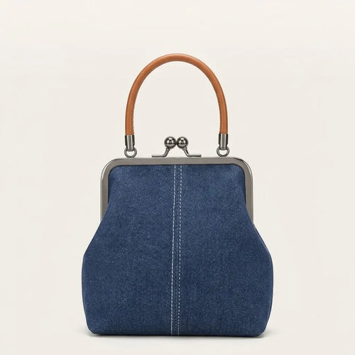Petit sac à main clipsable en jeans Bleu marine