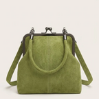 Petit sac à main clipsable en suédine Vert