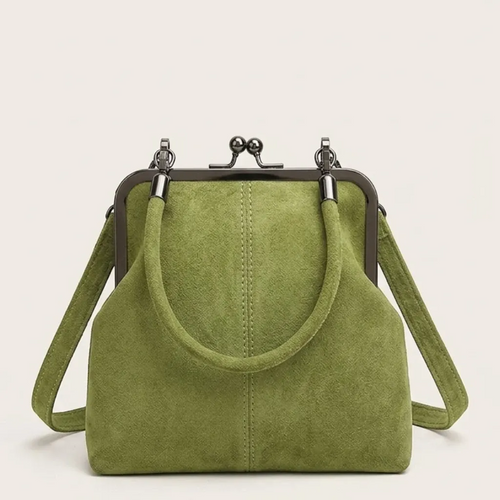 Petit sac à main clipsable en suédine Vert