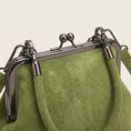 Petit sac à main clipsable en suédine Vert