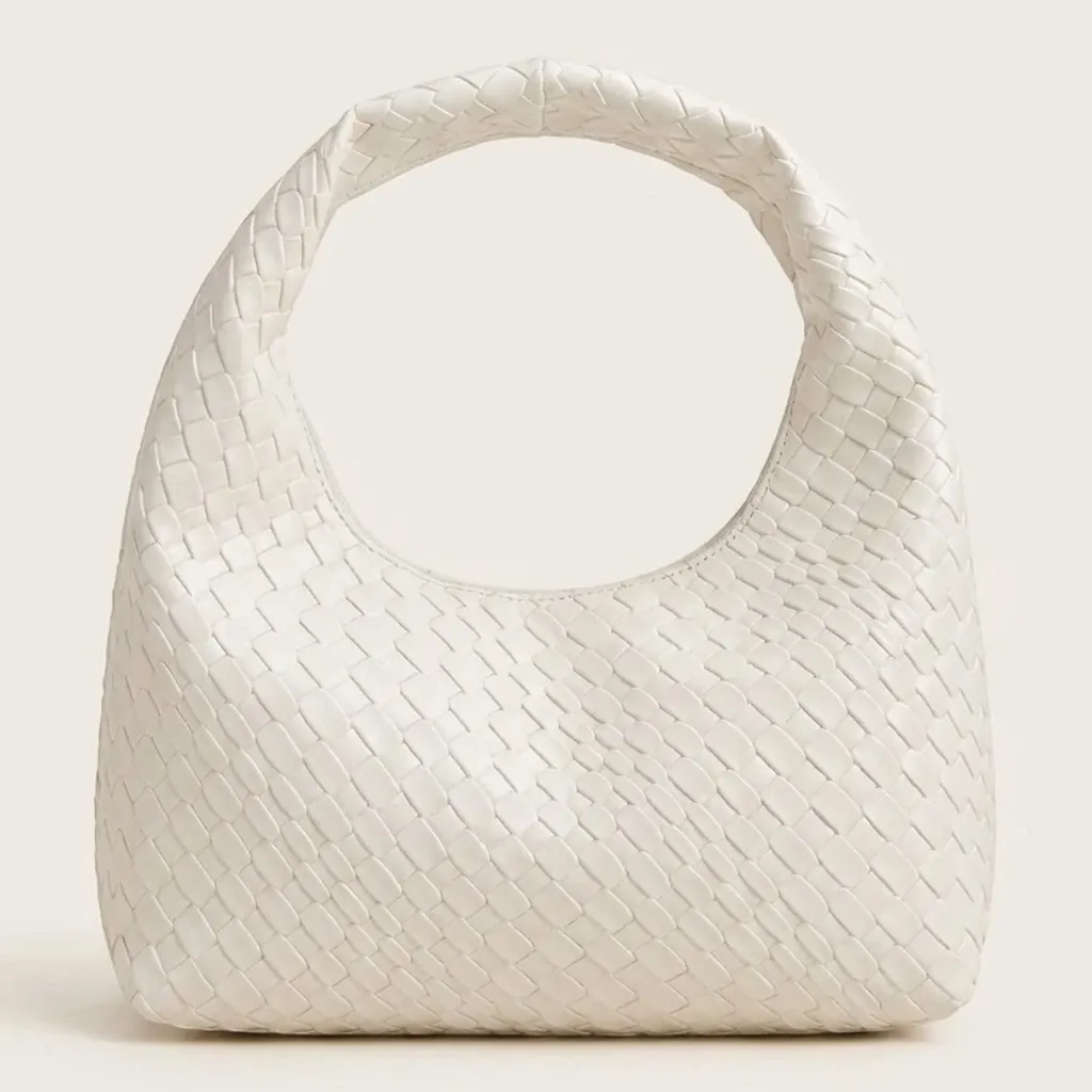 Petit sac a main effet tressé Blanc