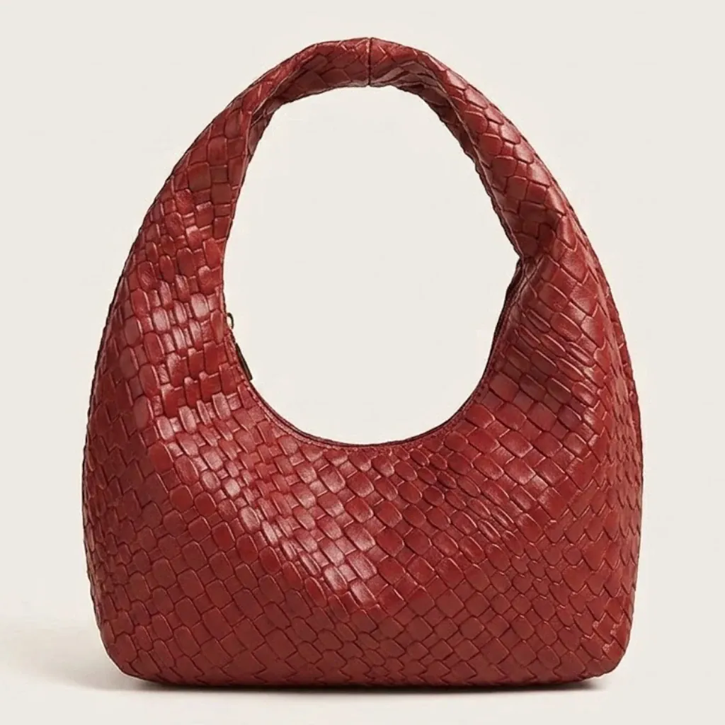 Petit sac a main effet tressé Rouge