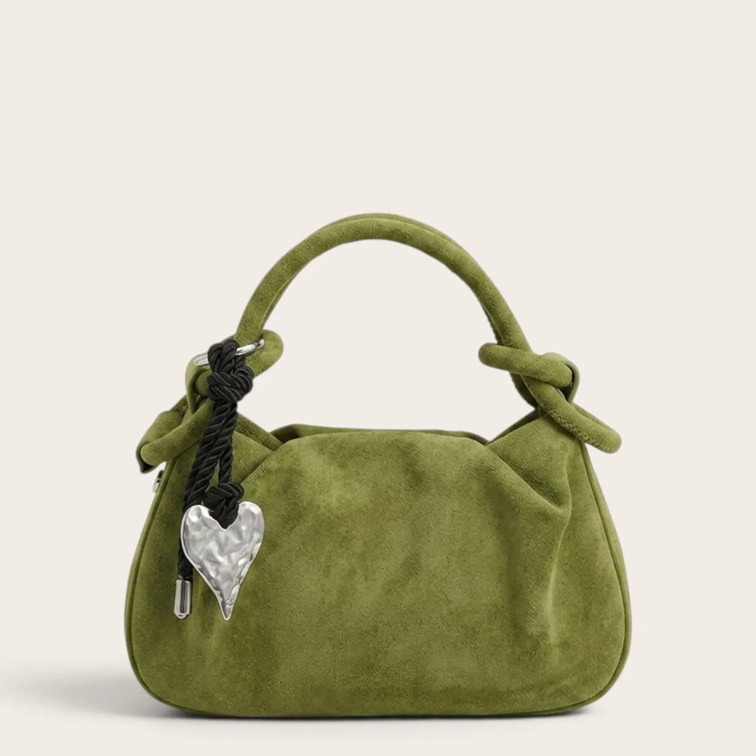 Petit sac a main en suédine travaillé Vert