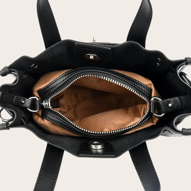 Petit sac a main large en cuir Noir