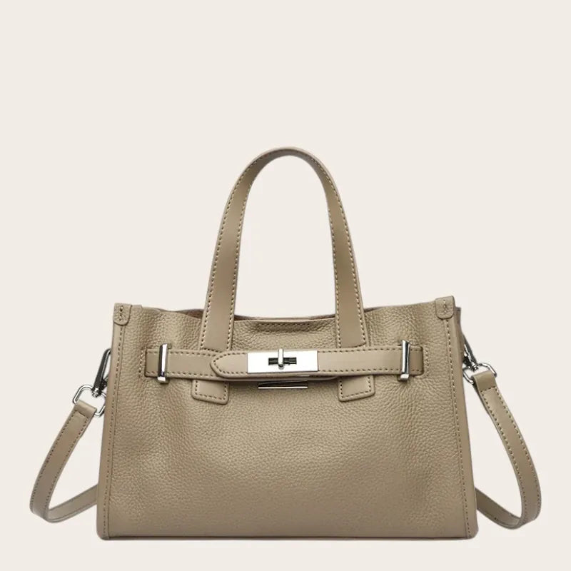 Petit sac a main large en cuir Khaki